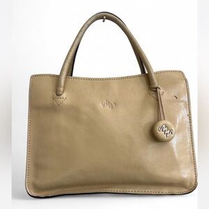 VTG Monsac 90s Tan Italian Leather Satchel - Quiet Luxury Minimalist